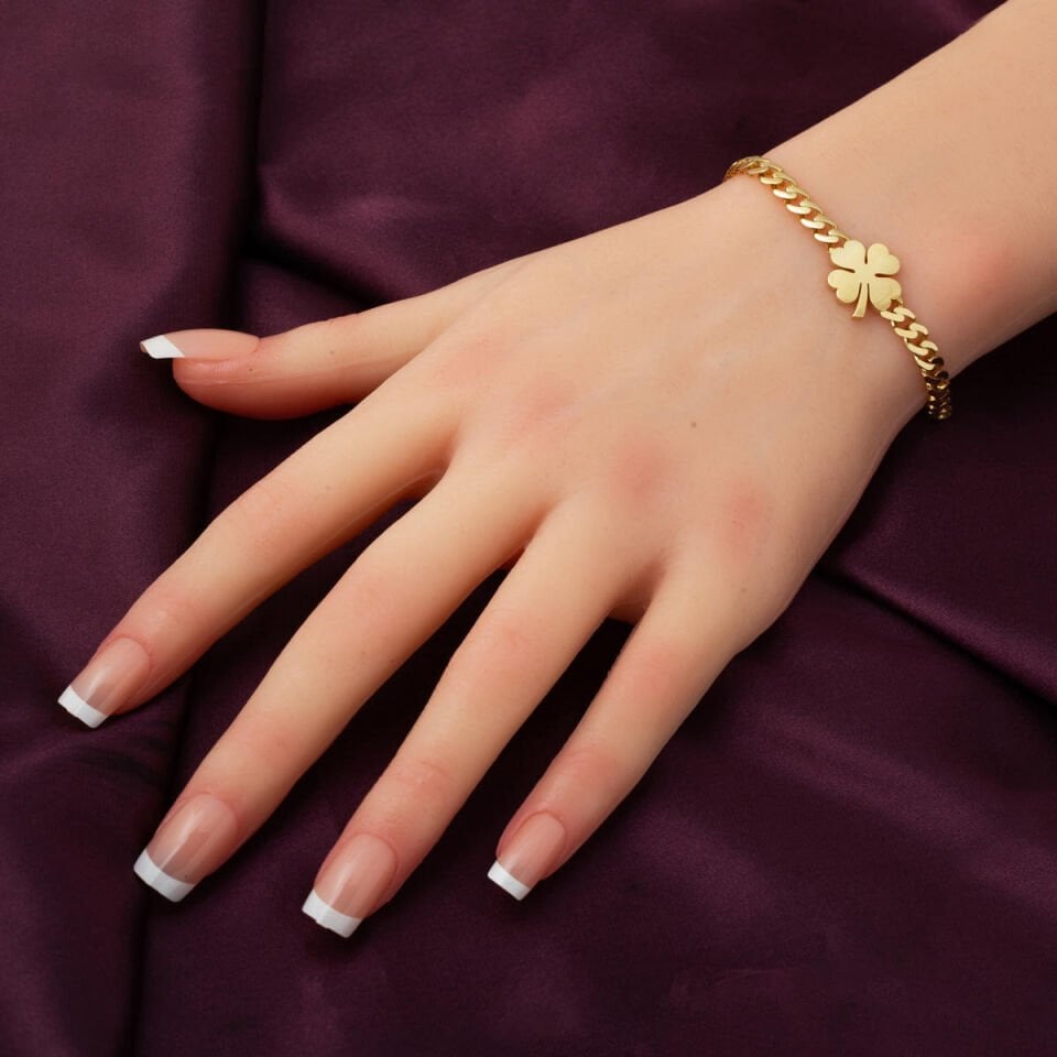 Yoncalı 14 Ayar Altın Gurmet Künye Bileklik