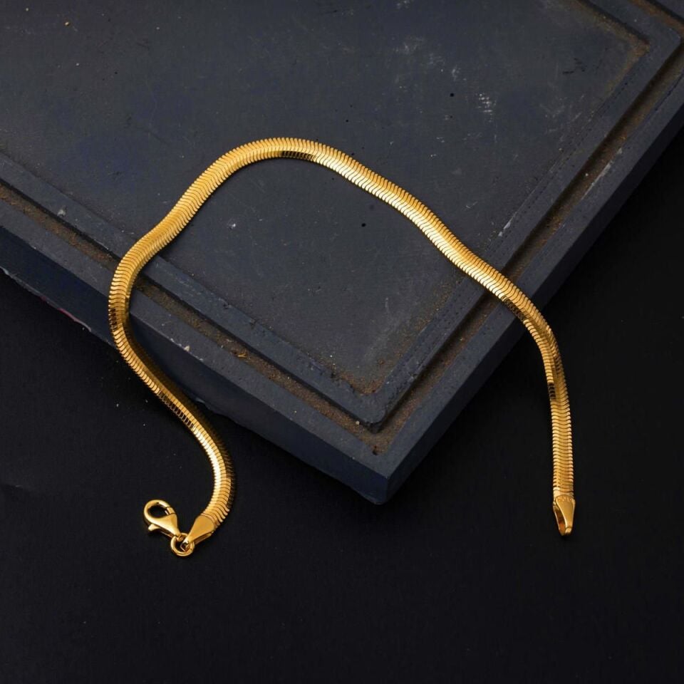 22 Ayar 3 mm. Balıksırtı Altın Bileklik
