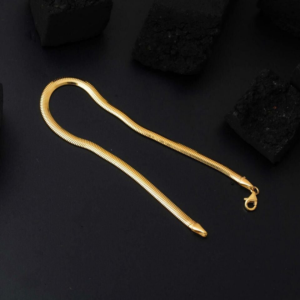 22 Ayar 3 mm. Balıksırtı Altın Bileklik