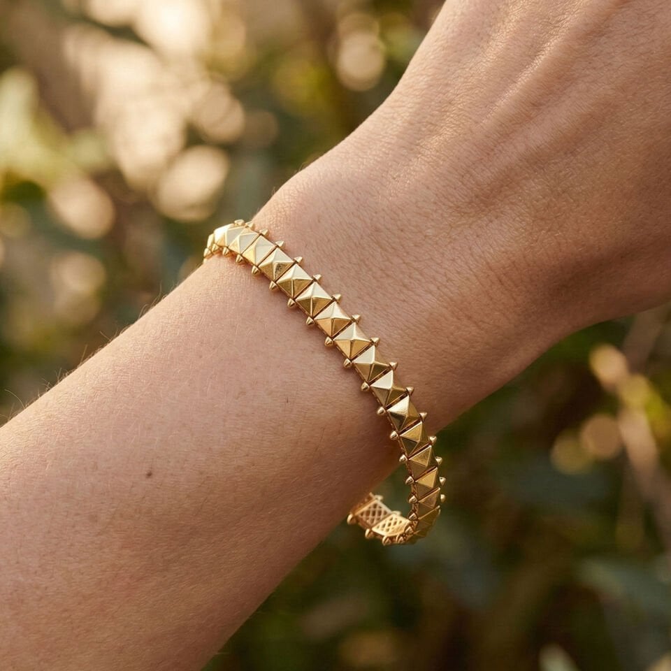 Çivili 14 Ayar Altın Bileklik