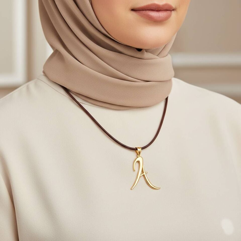 A Harfi Altın Kolye Ucu