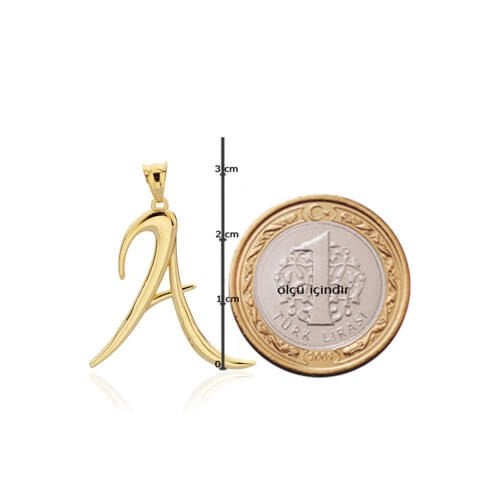 A Harfi Altın Kolye Ucu