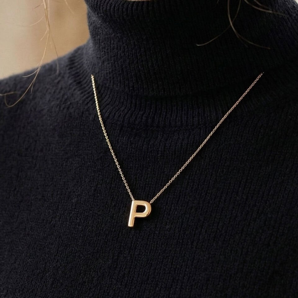 Balon P Harfi Altın Kolye