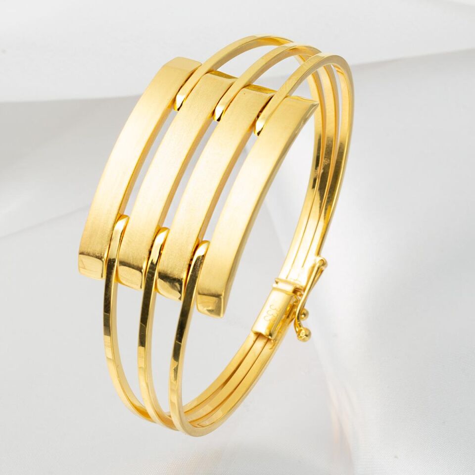 Dörtlü Kaburga Kelepçe Altın Bilezik