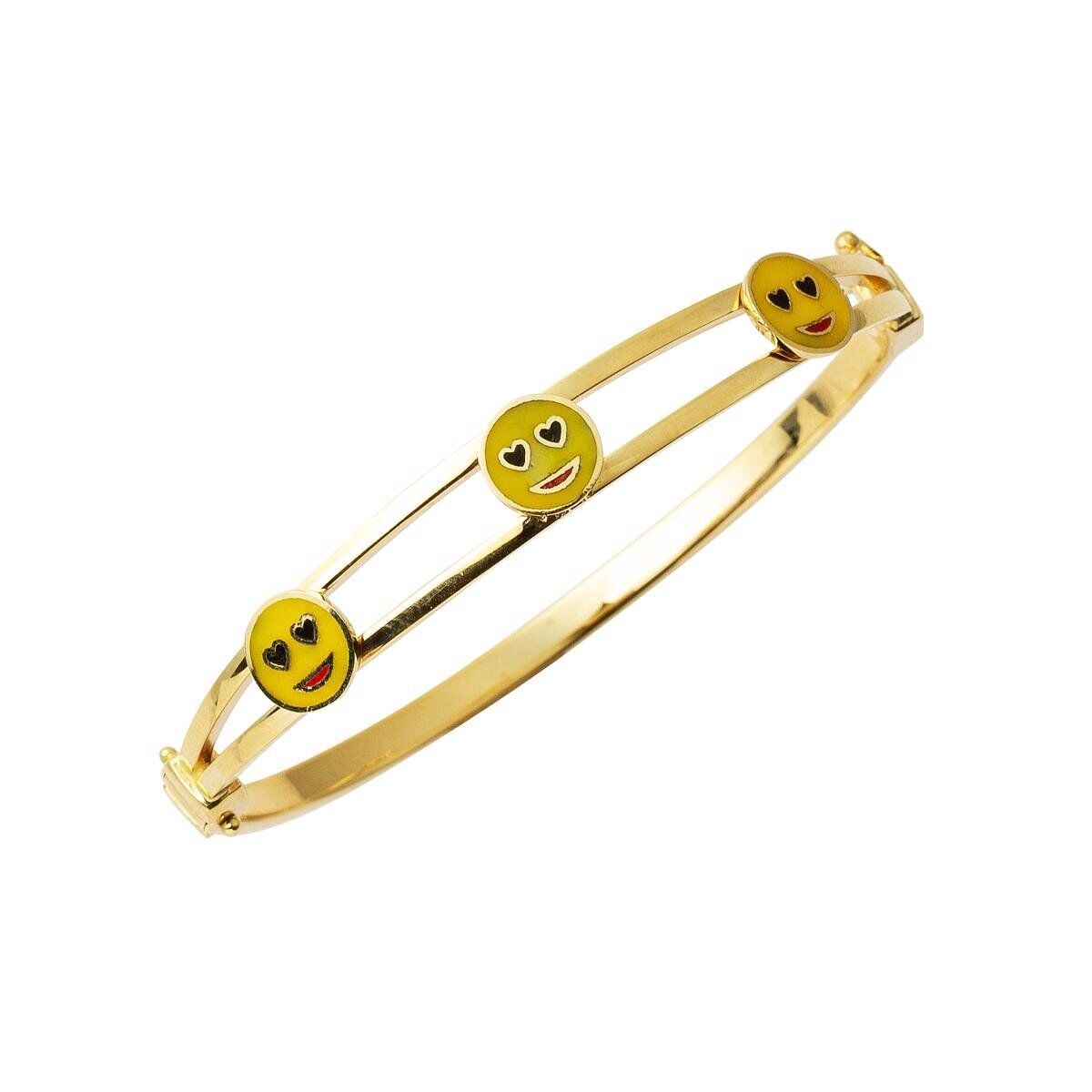 Gülen Yüzler Altın Çocuk Kelepçe Bileziği