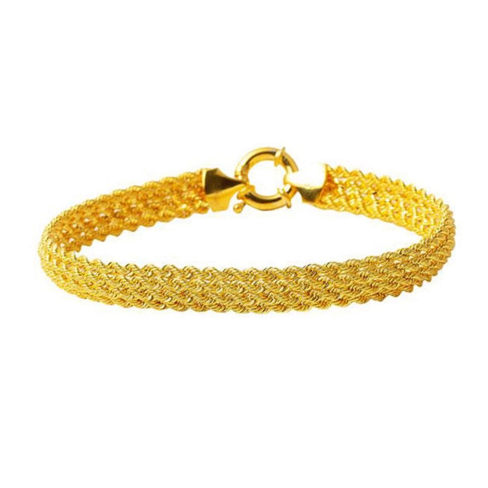 4 Sıra Burma Örgü Altın Bileklik