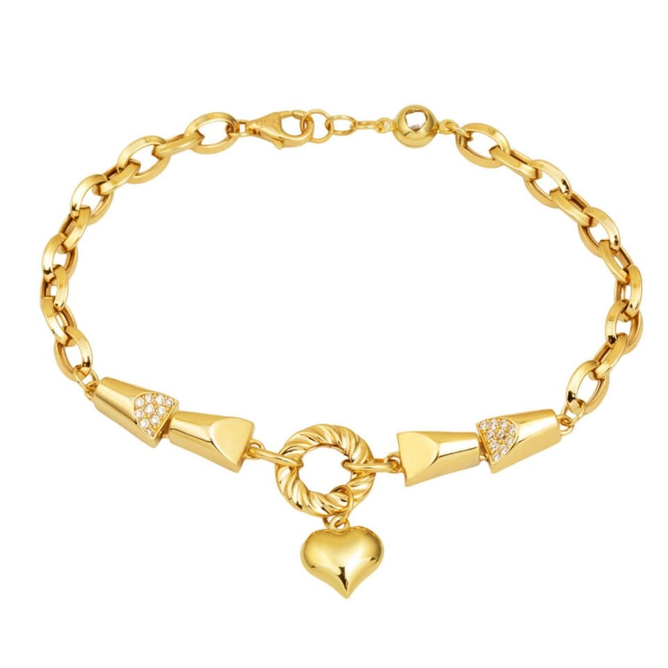 Zincirli Kalp İkili Set 14 Ayar Altın