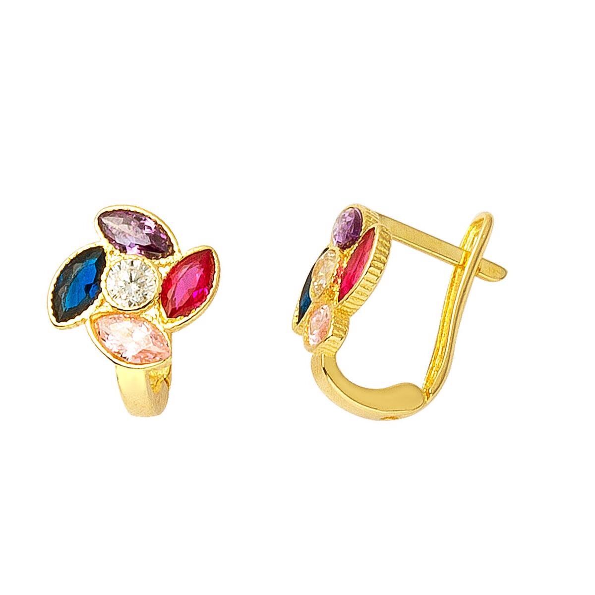 Rüzgârgülü Altın Çocuk Küpesi