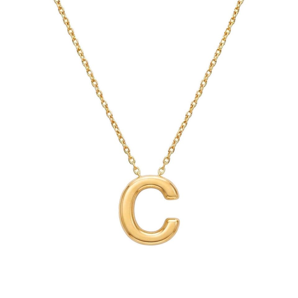 C Balon Harf Altın Kolye