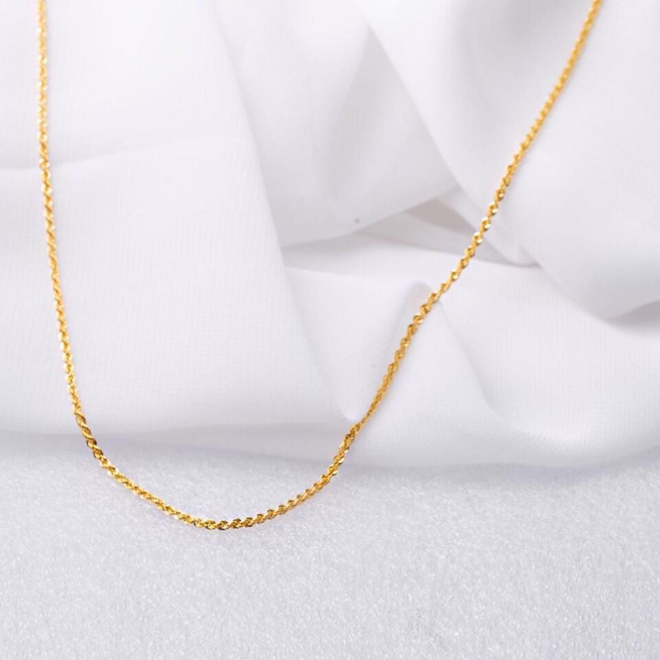 60 cm. Burma 14 Ayar Altın Zincir