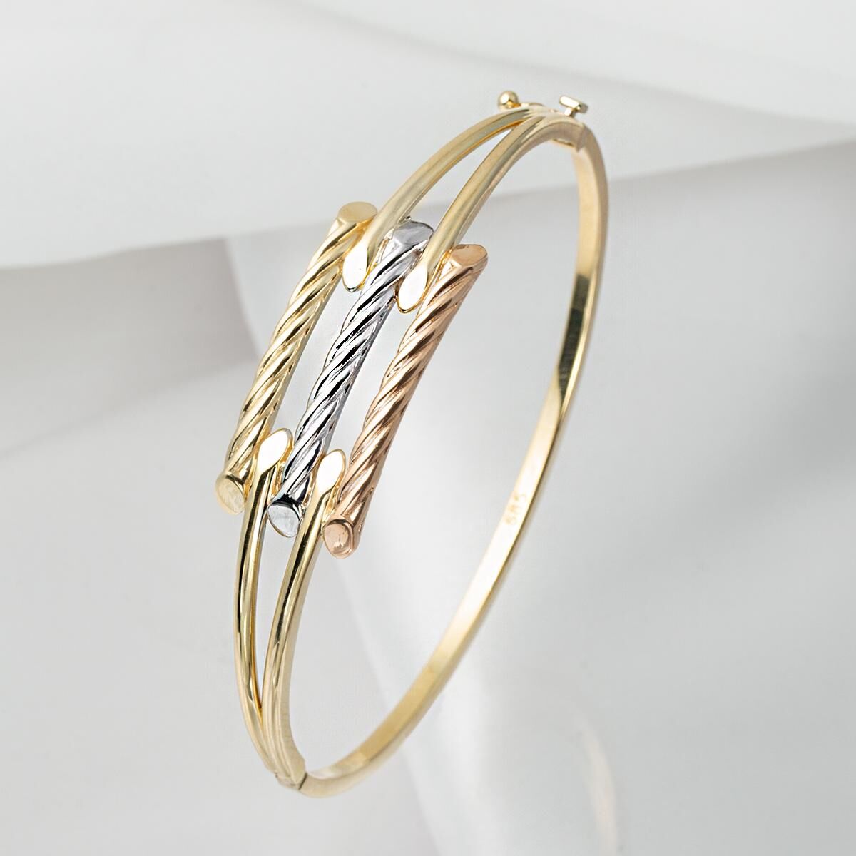 Gökkuşağı 14 Ayar Kaburga Altın Bilezik