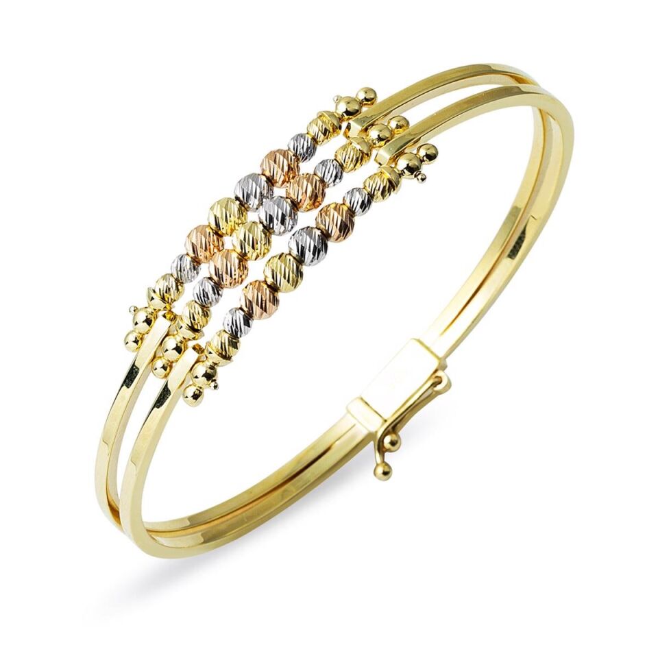 Toplu Kaburga 14 Ayar Kelepçe Altın Bilezik