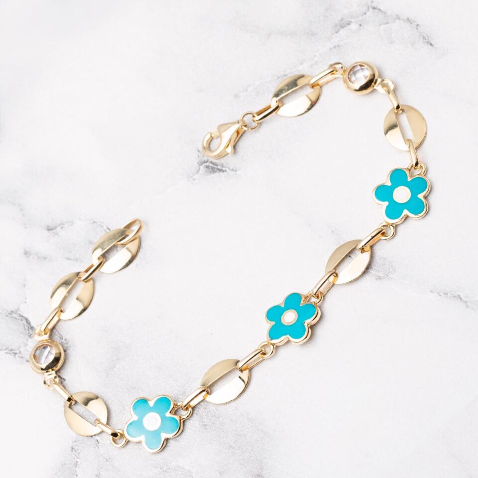 Papatya İsimlikli Altın Çocuk Bilekliği