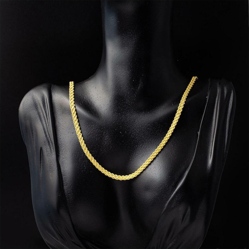 Halat Burma Zincirli Sarı Altın Spor Set