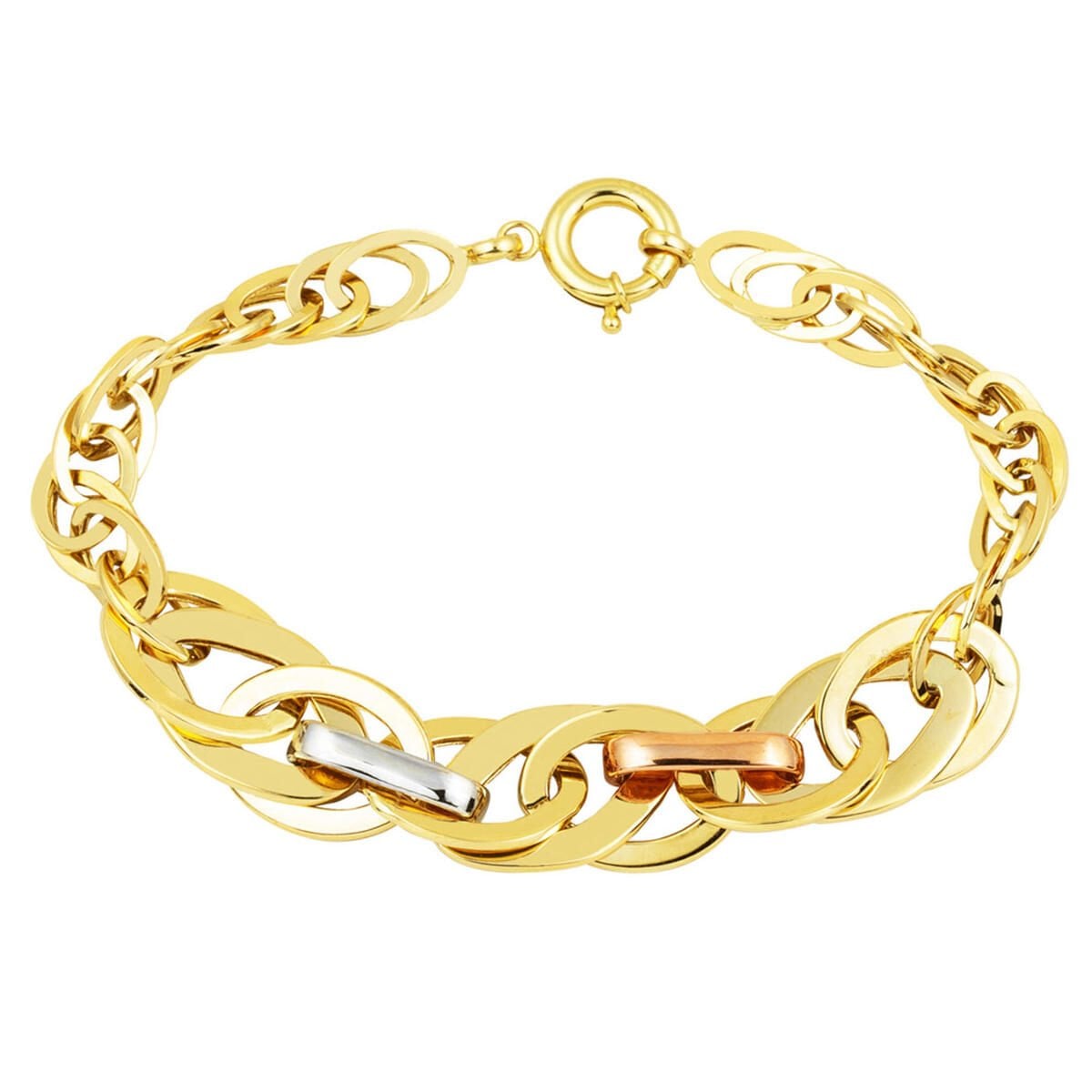 Tasarım Halkalı 14 Ayar Altın Bileklik