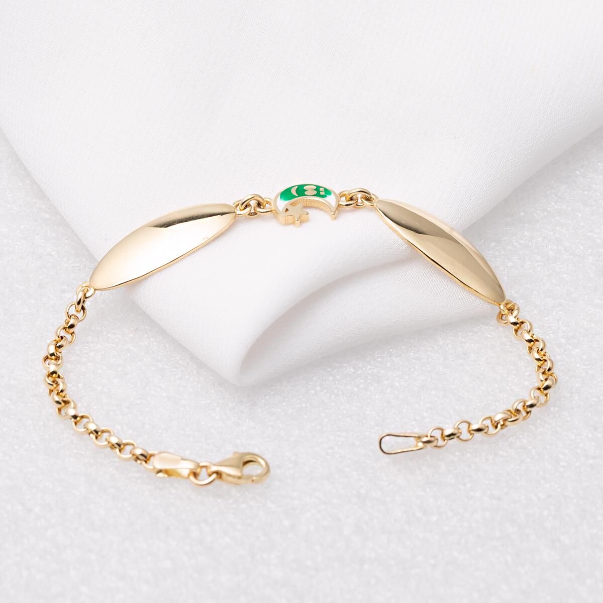 Ay Yıldızlı 2 İsimlik Altın Çocuk Künyesi