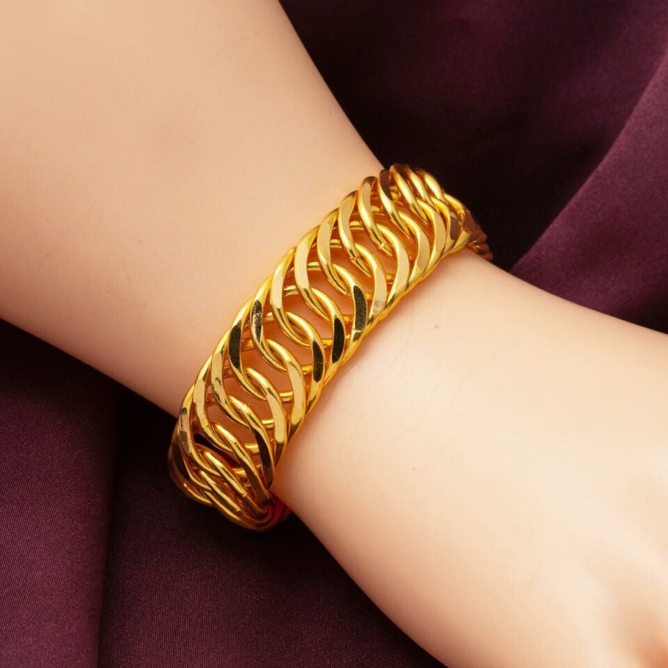 22 Ayar Altın Kalın Süzme Gurmet Bileklik