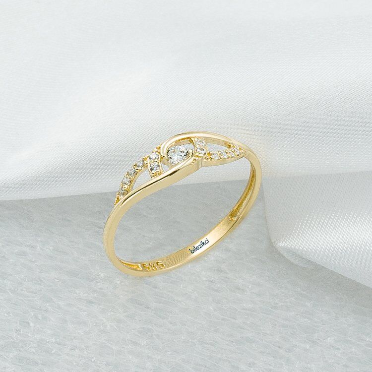 14 Ayar Altın Taşlı Yüzük