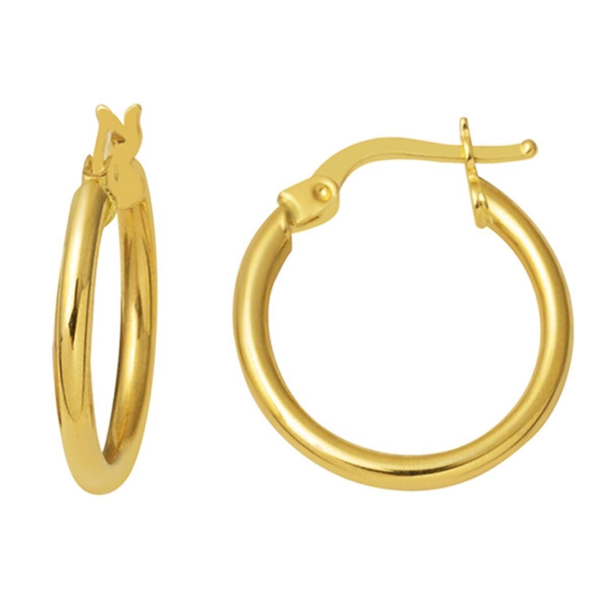 3 Cm.Enli İtalyan 14 Ayar Altın Halka Küpe