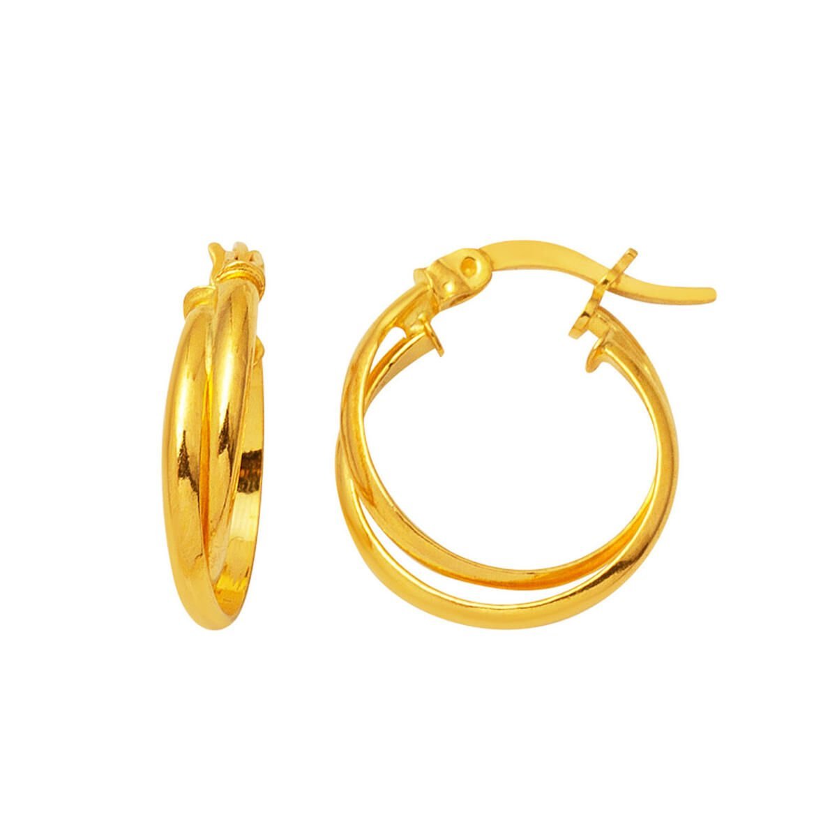 İkili Spor Halka Küpe 22 Ayar Altın