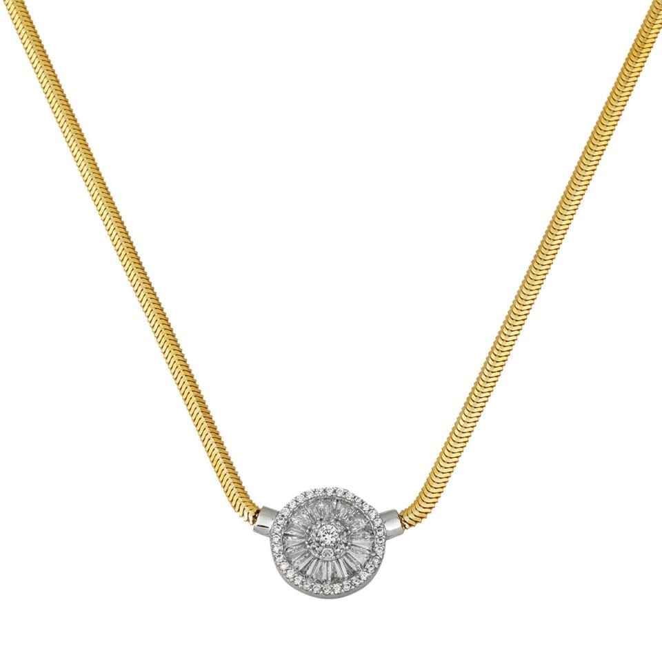 Balıksırtı Zincirli Baget Altın Kolye 14 Ayar