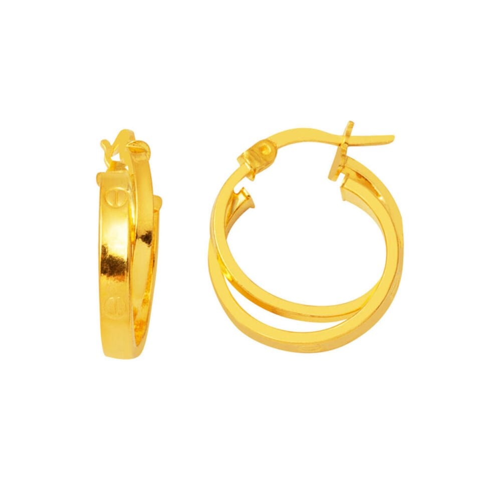 Kartiyer Model 22 Ayar Halka Küpe 2.5cm Çaplı