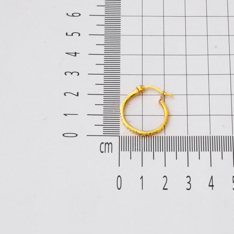 22 Ayar Kalemli Altın Halka Küpe 2,5 cm. Çaplı
