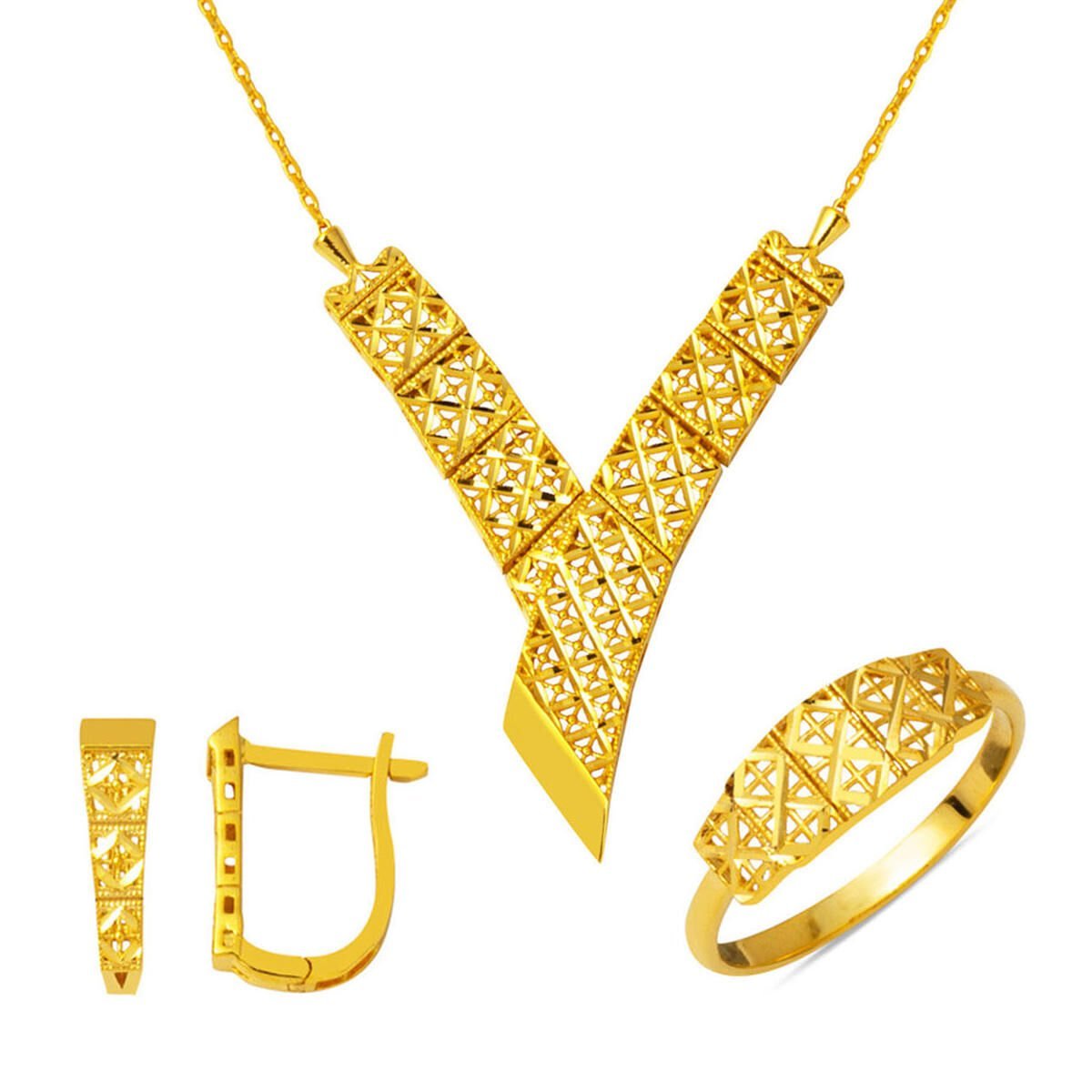 Ve 22 Ayar Altın Mini Takı Seti