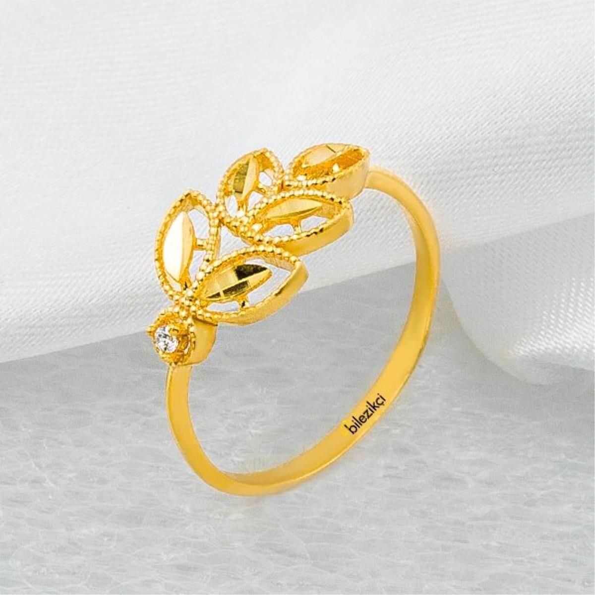 Yapraklı 22 Ayar Altın Yüzük