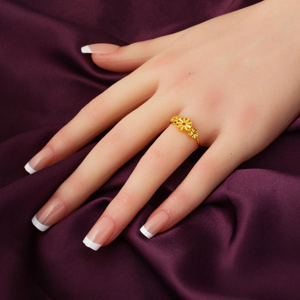 22 Ayar Altın Yaşam Çiçeği Takı Seti