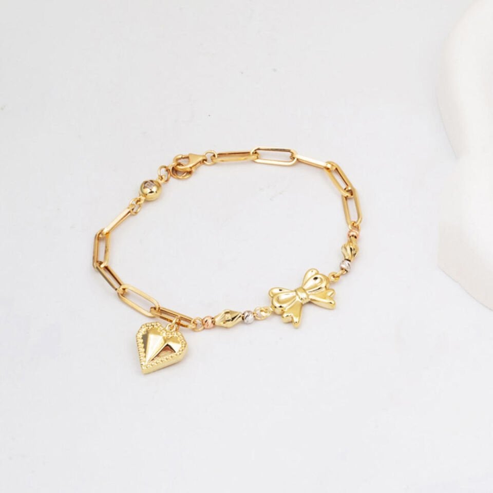 Kalpli 14 Ayar Altın Pandora Bileklik