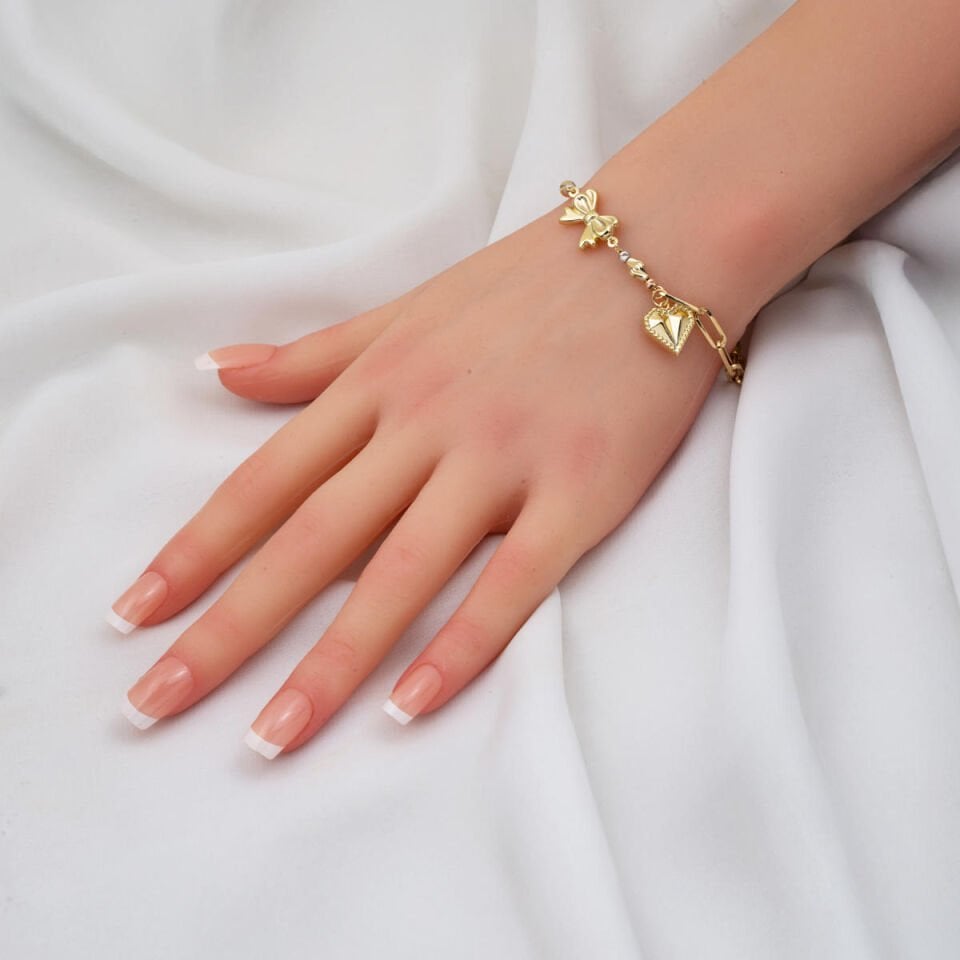 Kalpli 14 Ayar Altın Pandora Bileklik