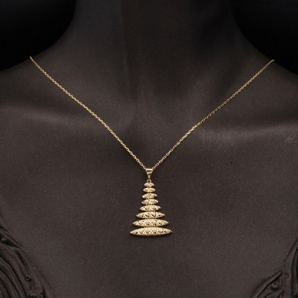 Yaşam Piramidi 14 Ayar Altın Üçlü Set