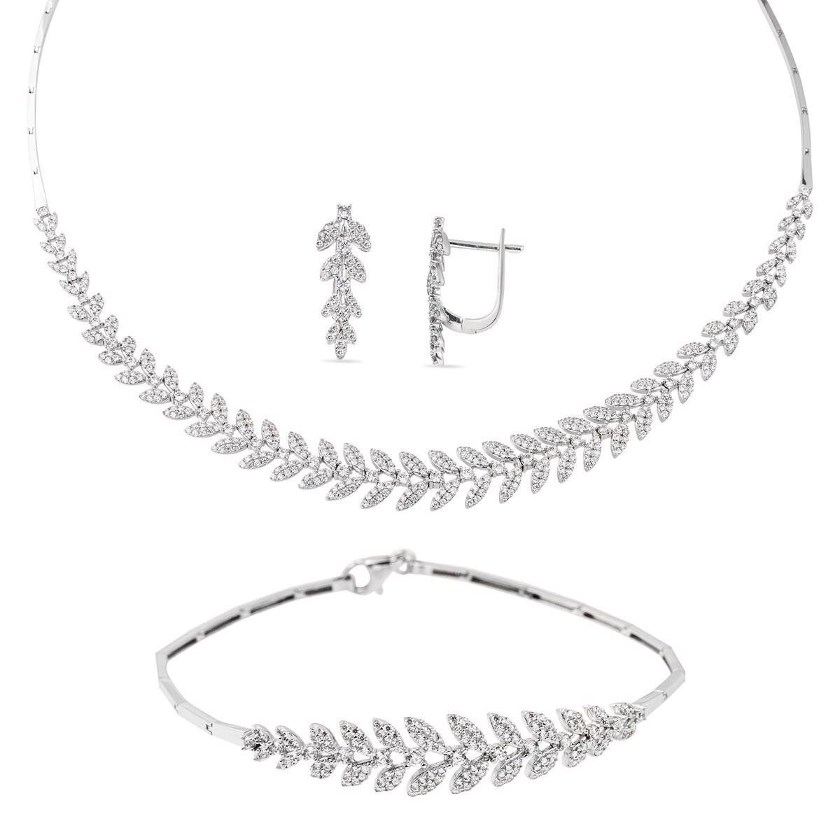 Yakamoz Beyaz Altın Takı Seti