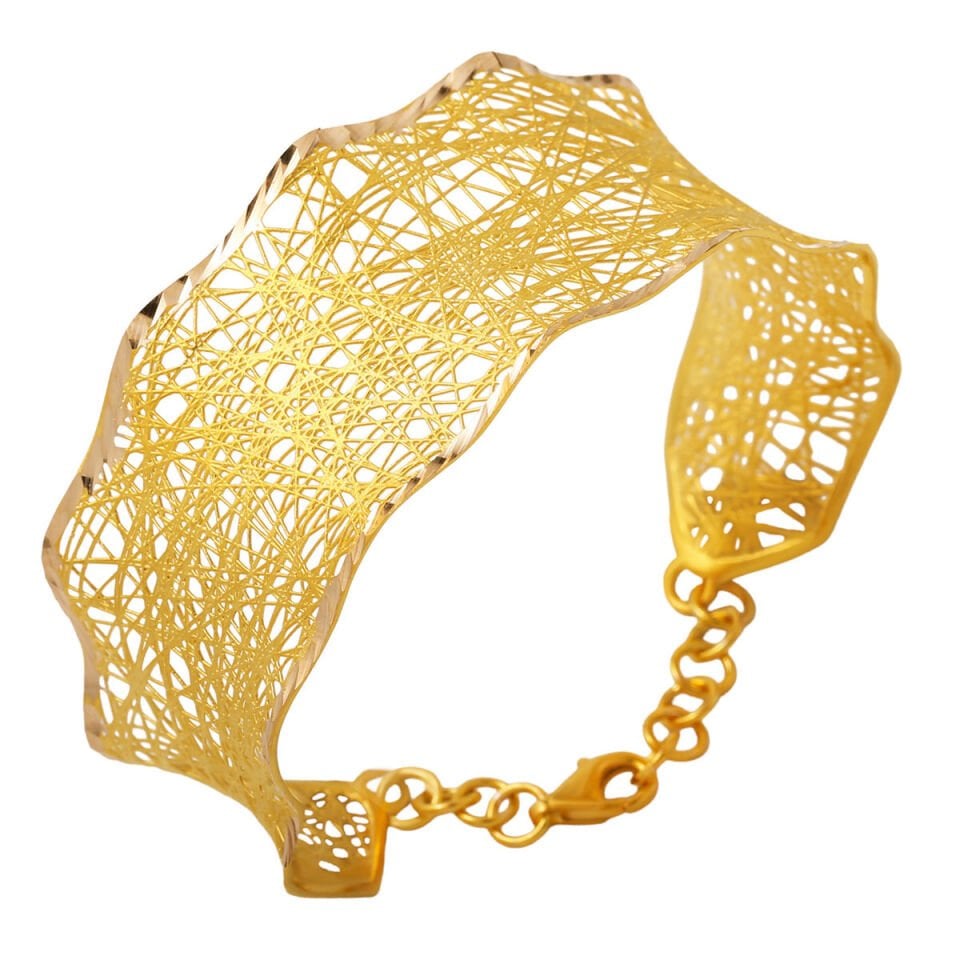 Hint Tarzı Altın Kelepçe Bilezik