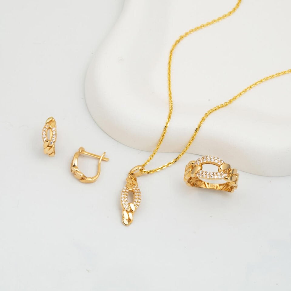 Gurmet Tasarım 14 Ayar Altın Takı Seti