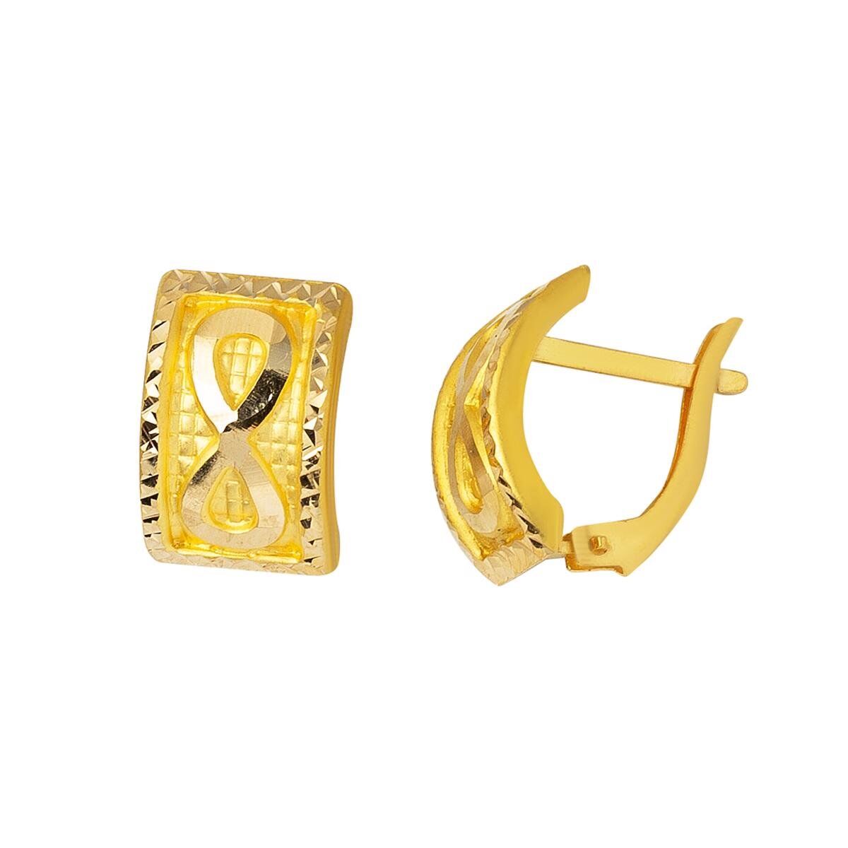 Sonsuzluk 22 Ayar Altın Küpe