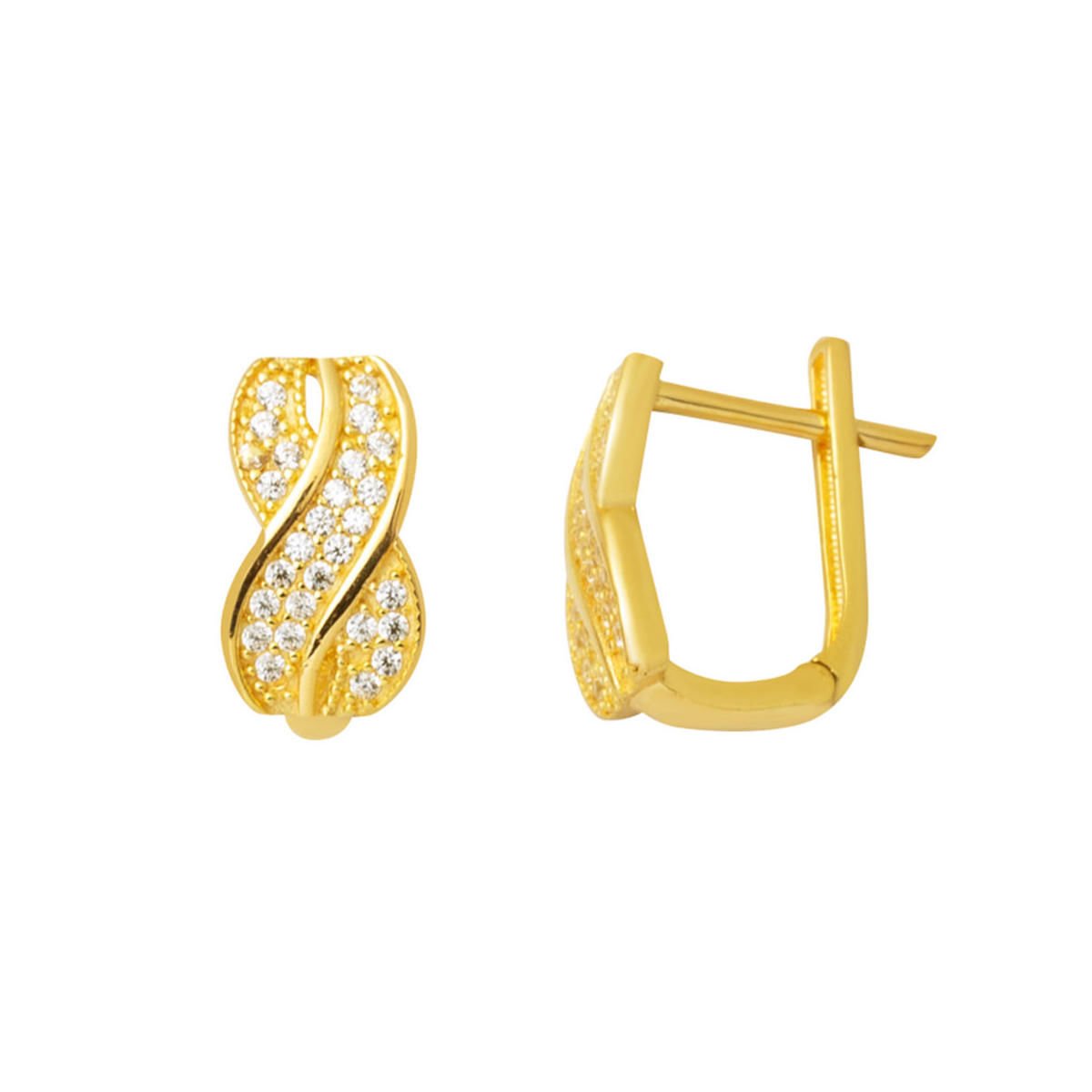 Sonsuzluk Sarı Altın Bayan Küpe