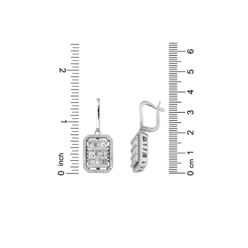 1,18 ct Baget Pırlanta Küpe