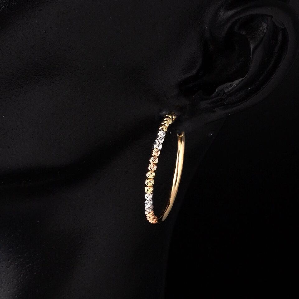 Top Top Altınlı 2,5 cm Çaplı Halka Küpe