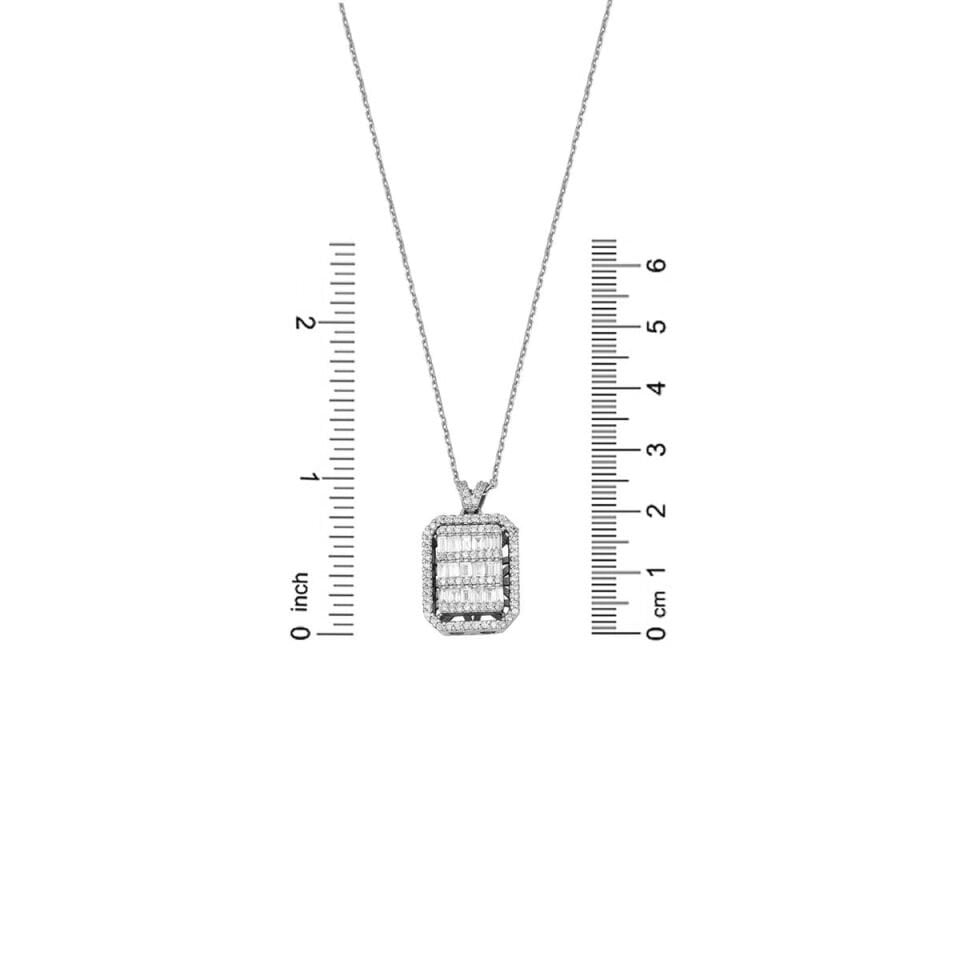 0,63 ct Baget Pırlanta Kolye