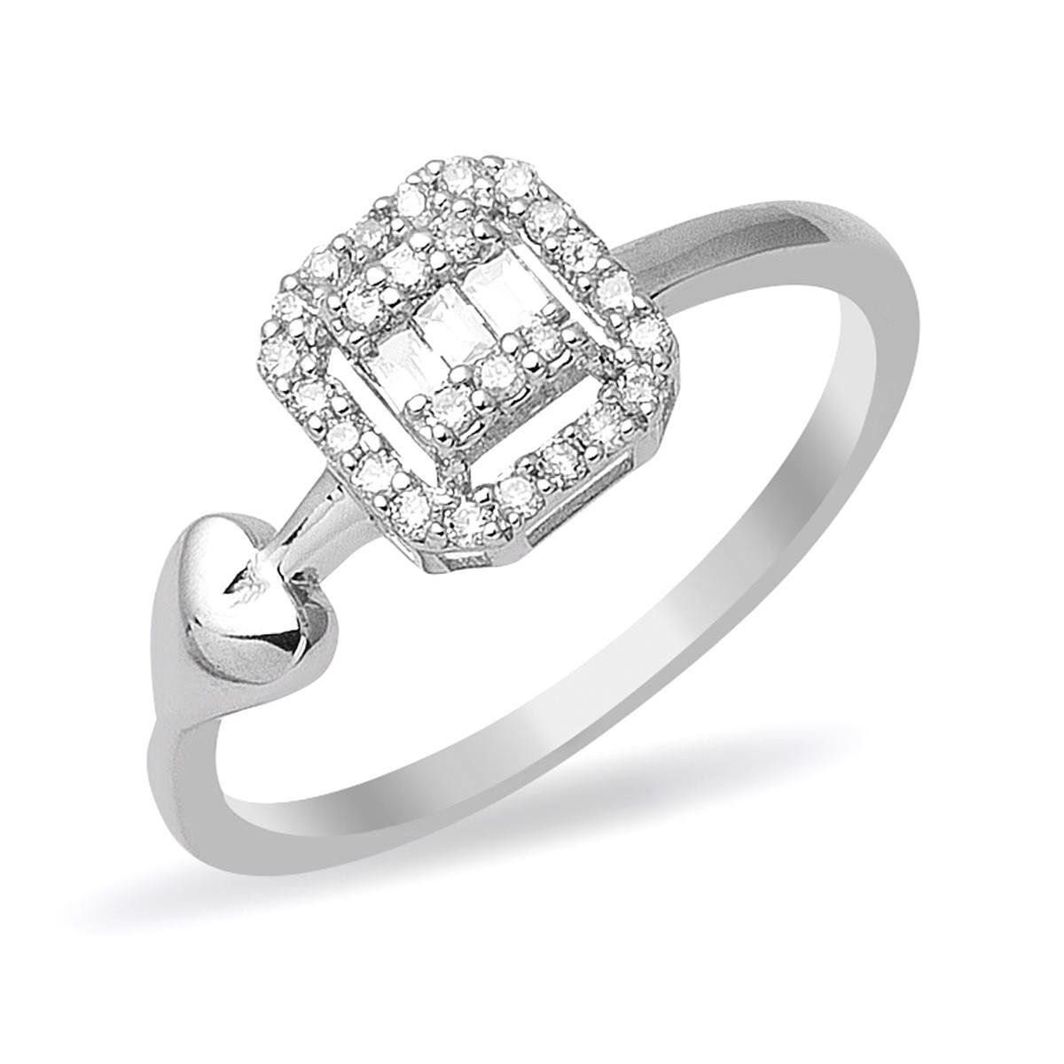 0,22 ct Kalpli Baget Pırlanta Yüzük