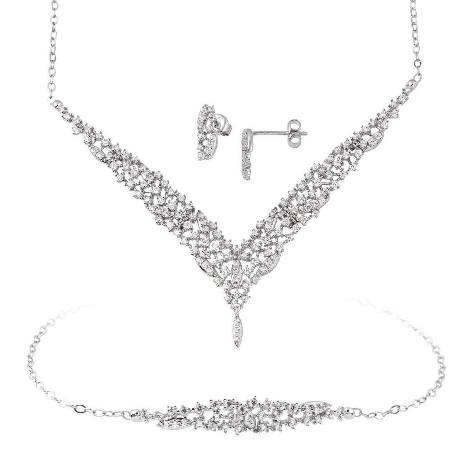 Beyaz Altın Nişan Takı Seti