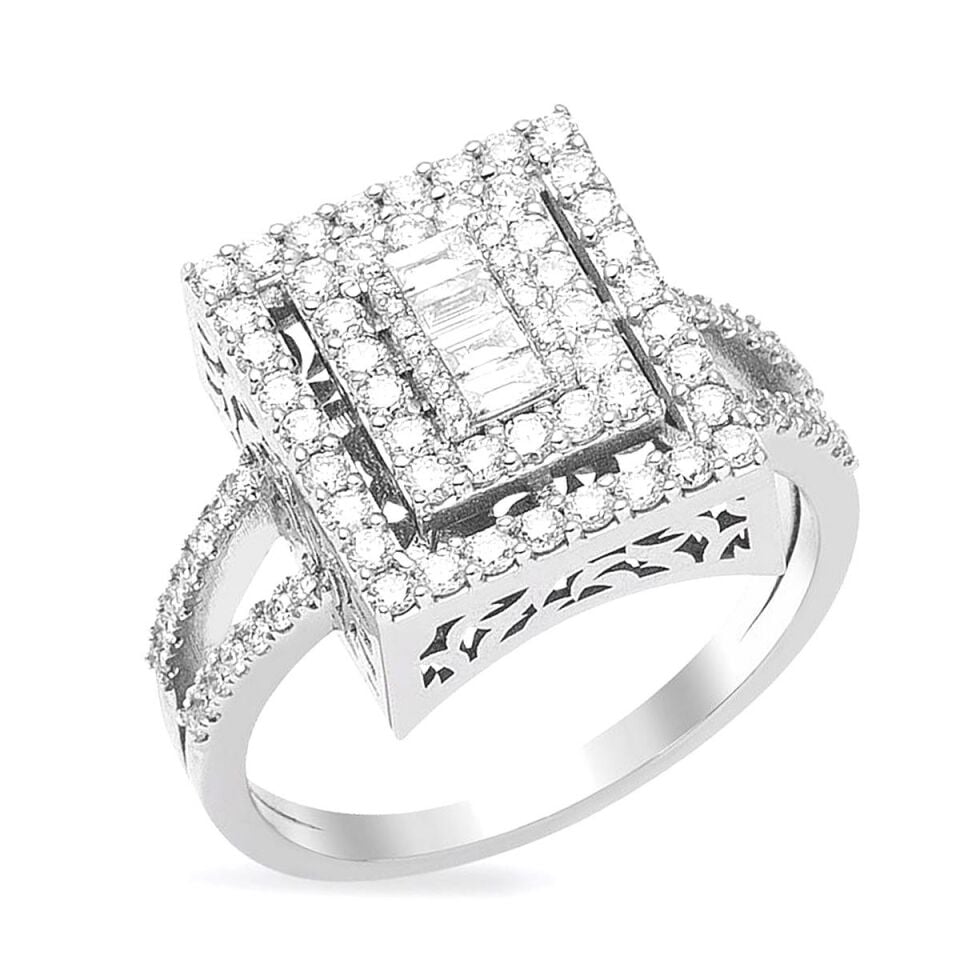 0,91 ct Baget Pırlanta Yüzük