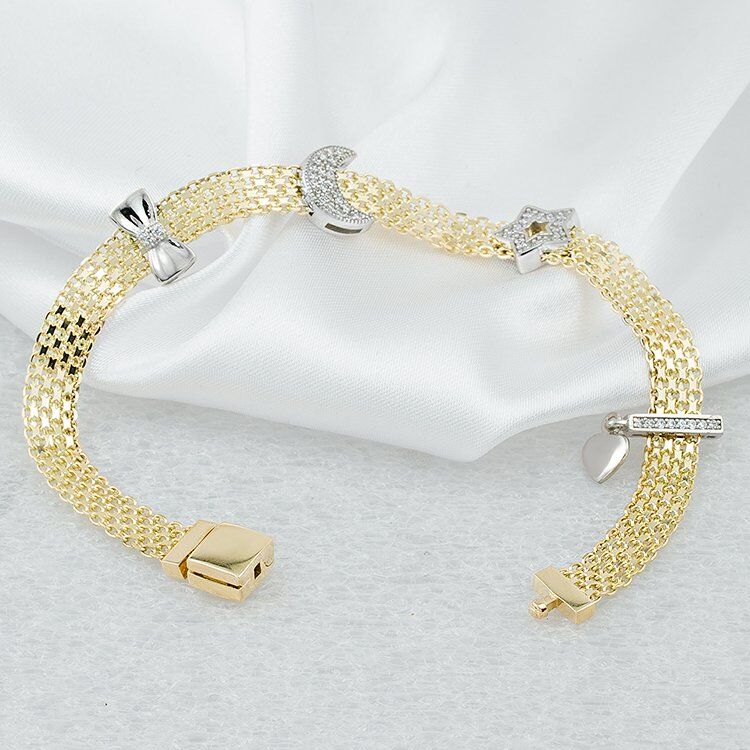 Ay Yıldızlı Papyonlu Altın Hareketli Bileklik