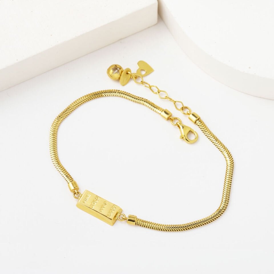 Külçe Altınlı 14 Ayar Altın Bileklik