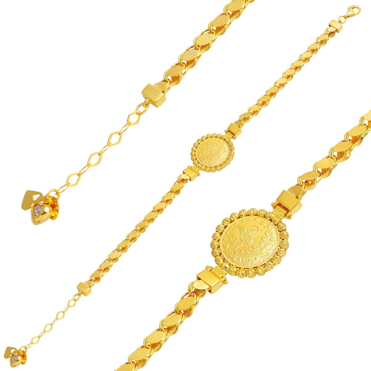 Çeyrek Reşatlı Pul Zincirli Bileklik