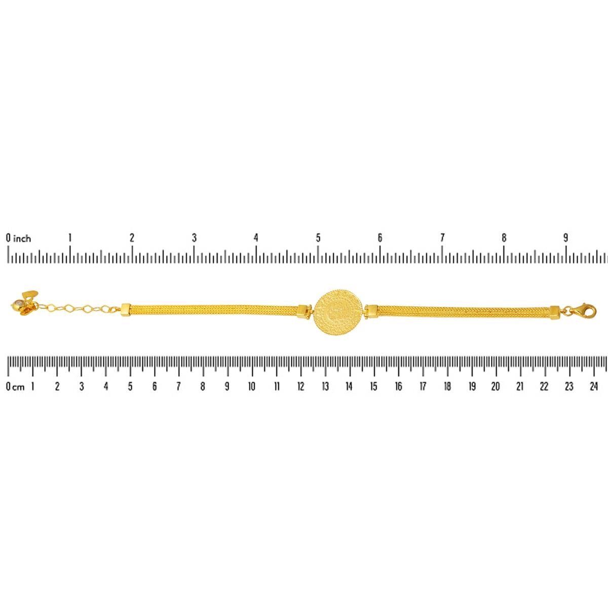Çeyrek Altınlı Örgü Zincir Bileklik