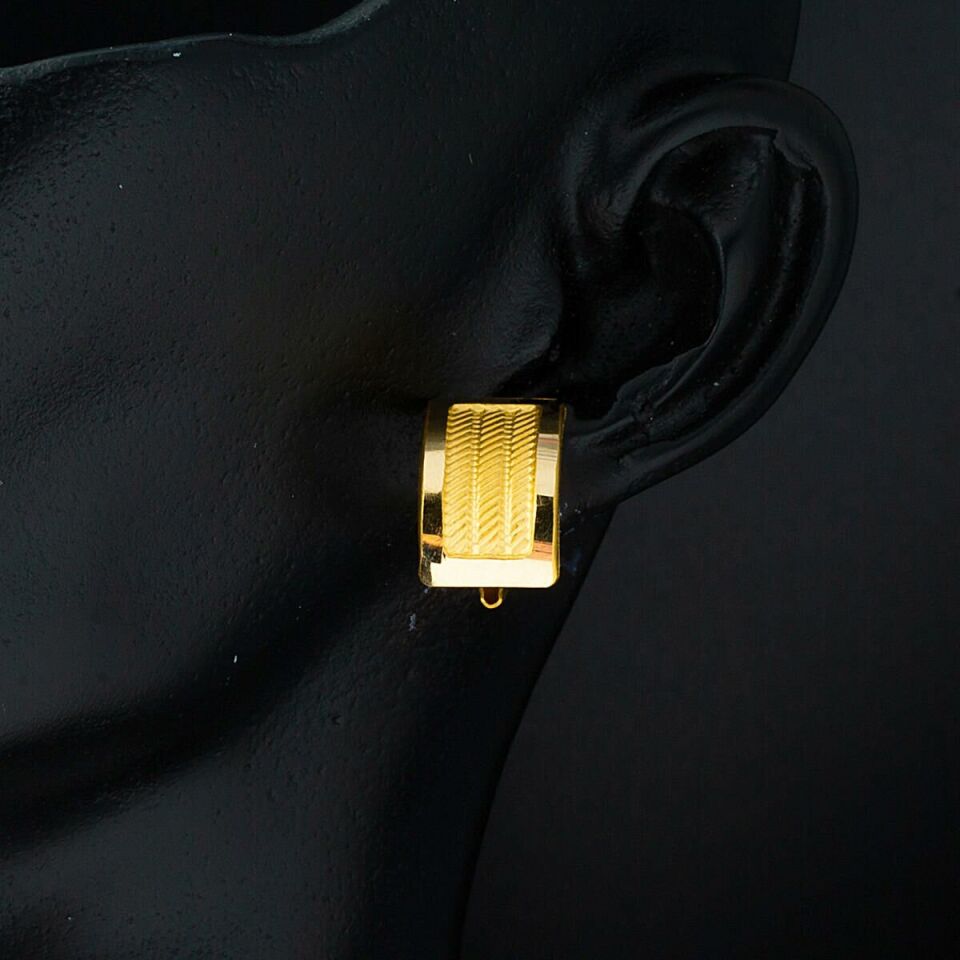 Hasır 22 Ayar Altın Küpe