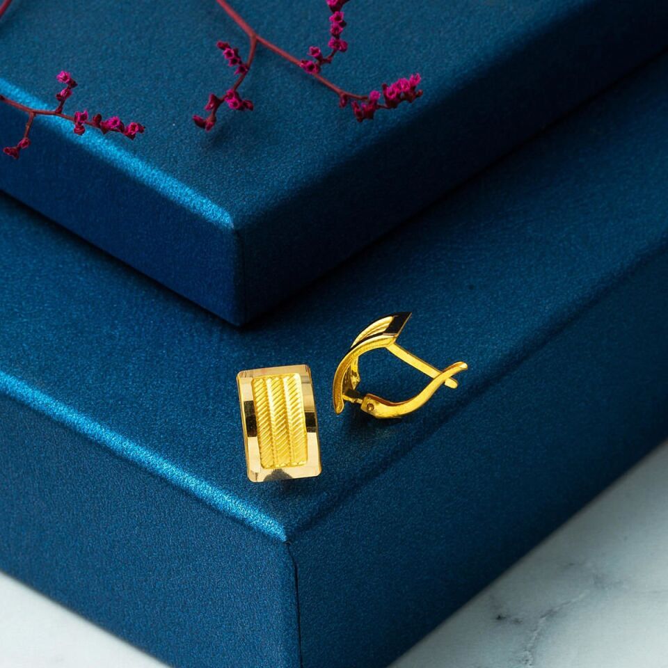 Hasır 22 Ayar Altın Küpe